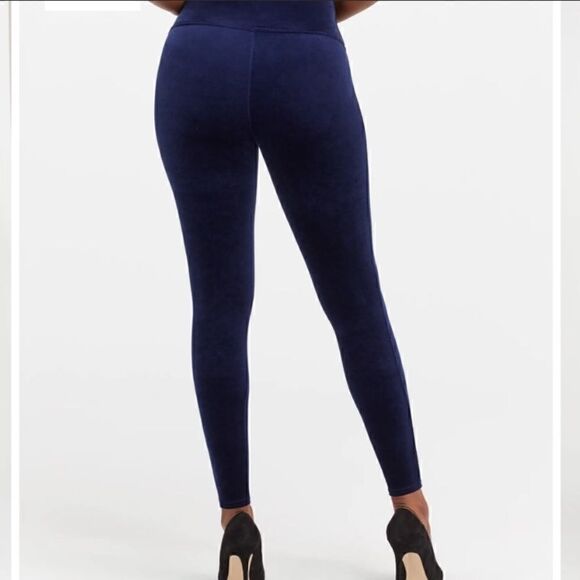 SPANX Velvet Leggings in Lapis Night - Size Large - Picture 2 of 12
